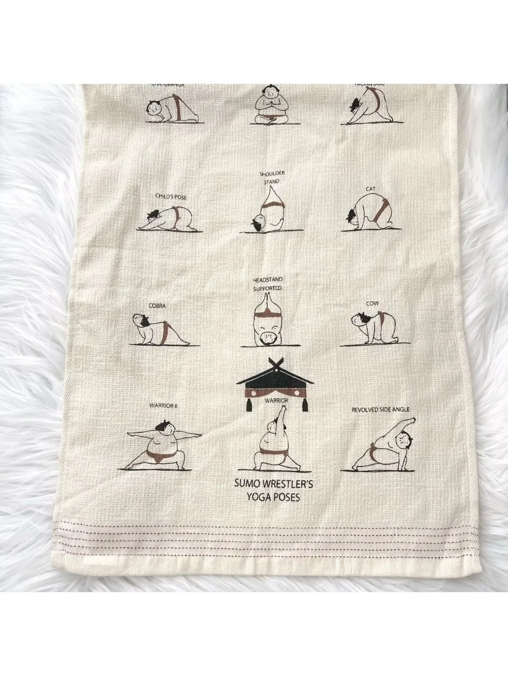 Kontex Imabari Japan Sumo Wrestler Yoga Poses Hand Towel 13x40 Funny Cotton